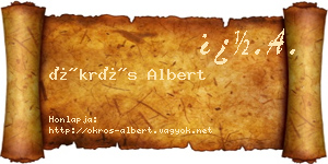 Ökrös Albert névjegykártya