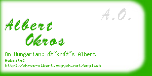 albert okros business card